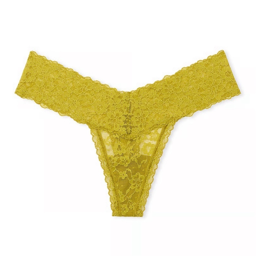 ✨💚NWT Victoria's Secret Lace Thong Panty S/P - Chartreuse Green ✨💚